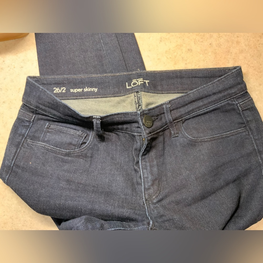 Ann Taylor Dark Indigo Super Skinny - Picture 2 of 2